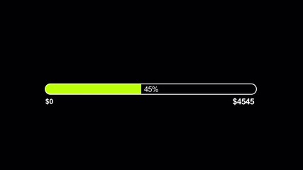 Crowdfunding Progress Bar Animation. Looping Fundraising Goal for Charity Campaigns and Startups