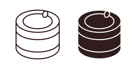 Canned food icon with glyph and line. black vector icons for Web UI