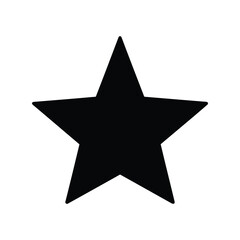 Simple black star shape icon graphic element for design and creative projects isolated on white background