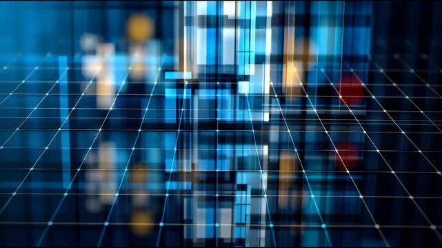 Abstract Digital Grid: A mesmerizing visual tapestry of interconnected lines and data streams, symbolizing the digital age and technological advancement.