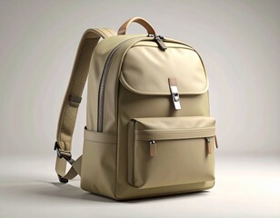 Modern minimalist beige backpack for daily essentials and travel adventures, perfect for urban exploration and casual outings