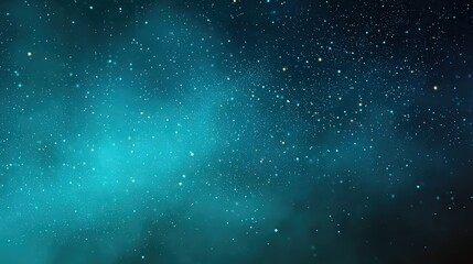 Obraz premium Deep Teal Galaxy: Starry Sky with Cosmic Dust and Nebula Effect Background