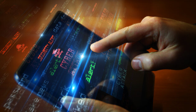 Cyber attack russia symbol illustration