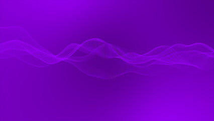 Purple color hi-tech particles forming wavy pattern futuristic particles background