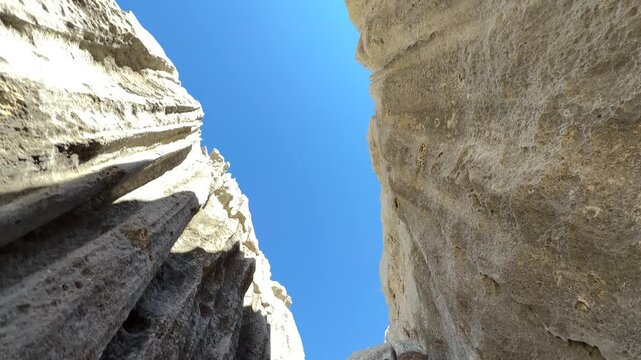 Karst limestone cliffs, deep pits and extraordinary mystical geography Antalya Turkey
