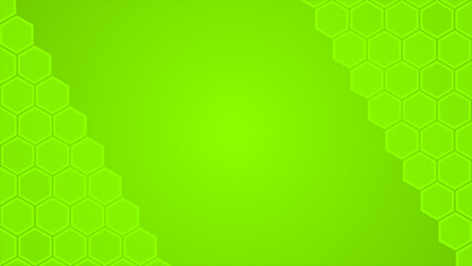 Lime green color hexagonal shaped tiles futuristic geometrical pattern background