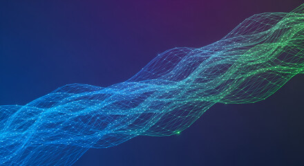 Digital Network Wave Form in Blue and Green Gradients