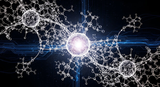 Molecular Neural Network with Glowing Centers abstract
