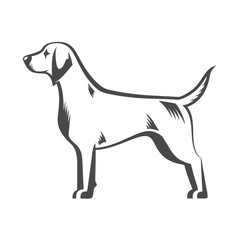 Pixel Art Style Dog Isolated on White Background Canine Pet Design