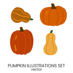 Hand drawn pumpkin vectro design for posters.