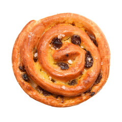 Rolled snail backed item with sugar and raisins