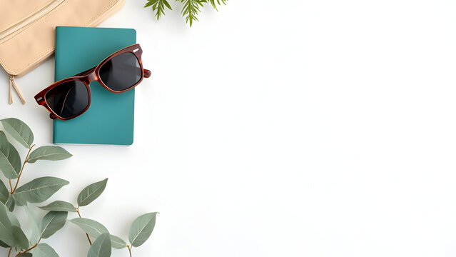 Elegant Flat Lay Composition with Accessories on White Background for lifestyle bloggers