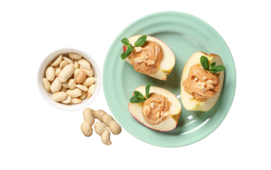 apples with peanut butter offering a healthy snack option with natural sweetness and energy boost ideal for fitness and mindful eating campaigns