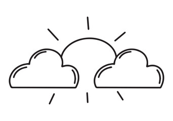 two cloud and sun in the middle