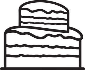 Stacked layer cake with slice icon dessert illustration