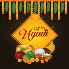 Indian traditional festival happy ugadi celebration background