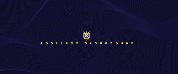 Premium background with diagonal dark blue lines pattern. Vector horizontal template for contemporary formal invitation, prestigious gift certificate, digital luxury business banner, luxury voucher.