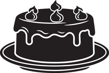 Black Silhouette Cake with Drips and Swirls dessert