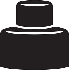 Black Silhouette of a Two Tiered Cake or Dessert sweet