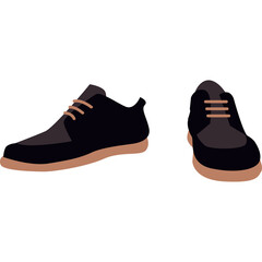 Two Black Oxford Shoes With Tan Soles Presented Against A White Background Isolated Product Shot