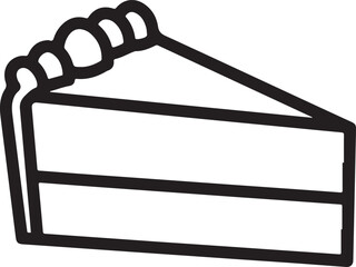 Black and White Outline of a Slice of Pie dessert sweet