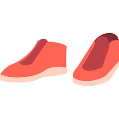 Two Coral Colored Sneakers Displayed Against a White Background Offering a Side View and Top View Perspective Minimalist Sportswear Footwear for Casual Wear