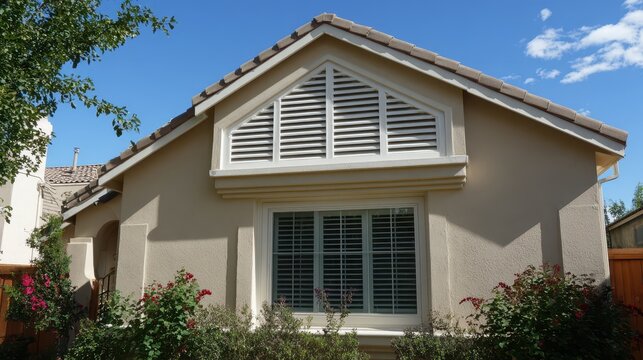 Gable Vents for Proper Ventilation in Stucco Wall of House in Menifee, California