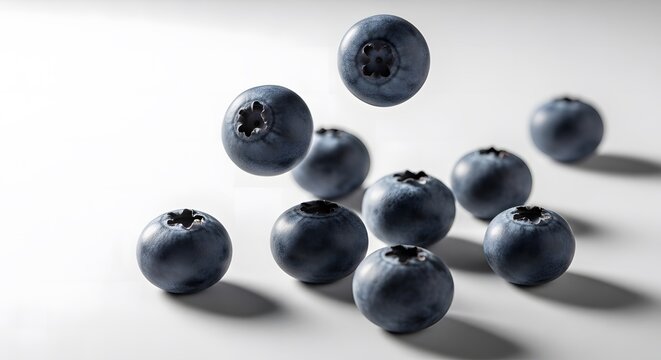 Fresh Blueberries Delight Antioxidant Rich Fruit in White Background