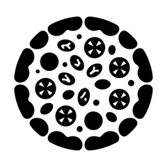 Fototapeta premium Pizza icon Silhouette vector on white background