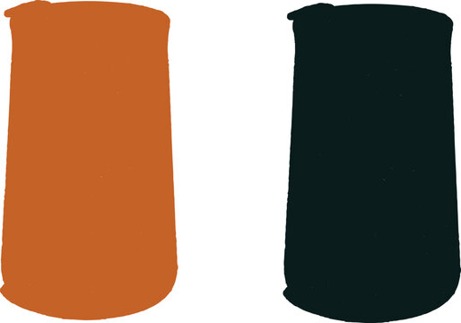 .The image features two jug silhouettes of objects displayed against a clean white background, allowing for a clear focus on their shapes and colors. illustration of a bottle 