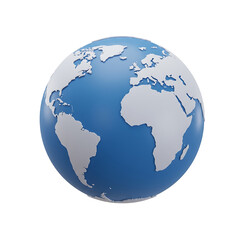 Fototapeta premium A detailed 3d rendering of planet earth showing continents and oceans