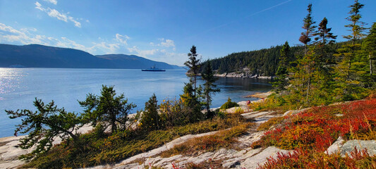 Tadoussac, Quebec, Canada: Pointe-de-l'Islet Trail at the mouth of the Saguenay Fjord