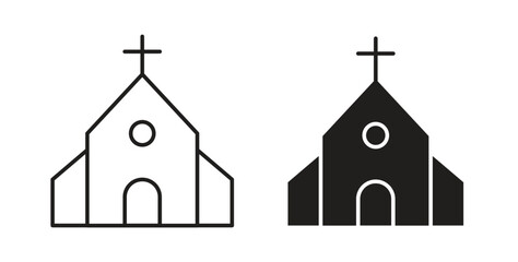 Church icon concept set. Simple icon collection