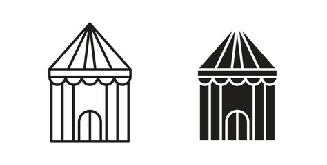 Fototapeta premium Circus tent icon concept set. Simple icon collection