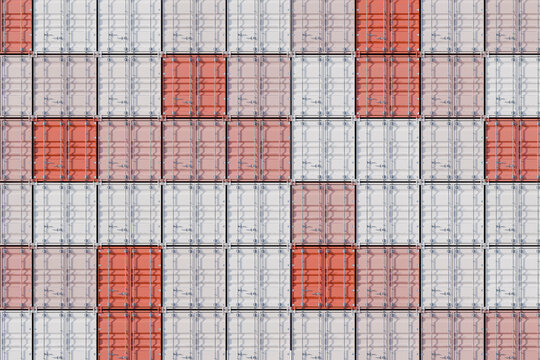 3d cargo containers stacked for logistics and transportation