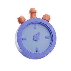 3D stopwatch model with detailed buttons and digital display.