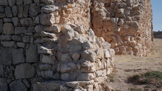 Panoramic view of the valley through the ruins of Gormaz Castle. Spain