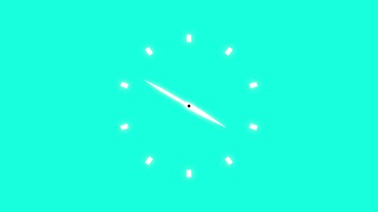 Twelve hours clock run, moving time arrows, 12 hours clock dial loop future concept animation. Moving time arrows on background..