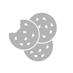 cookie icon on white background, food, delicacy, vector illustration
