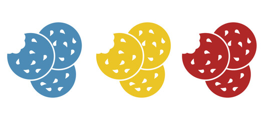 cookie icon on white background, food, delicacy, vector illustration
