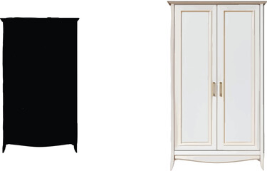 The image features two wardrobes, each showcasing distinct styles and color schemes against a clean white background, which allows for a clear comparison between the two designs.