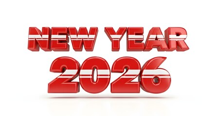 Happy new year 2026 with danish flag colors