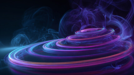 Abstract swirling energy, spiraling with luminous waves of color and light