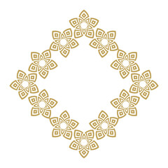 Floral diamond frame design on a white background. Vector illustration.