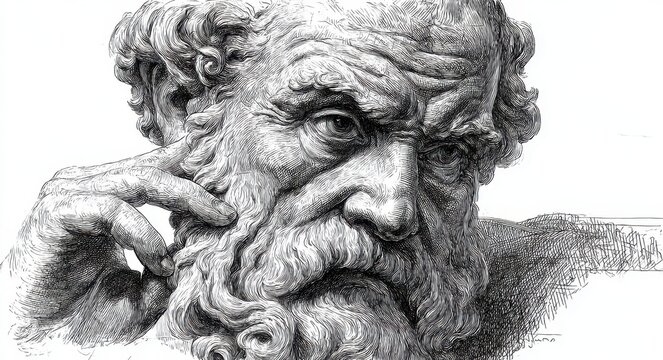 Heraclitus: Ancient Greek Philosopher's Inspirational Saying Engraved on Tablet