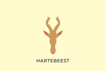 hartebeest head silhouette logo design