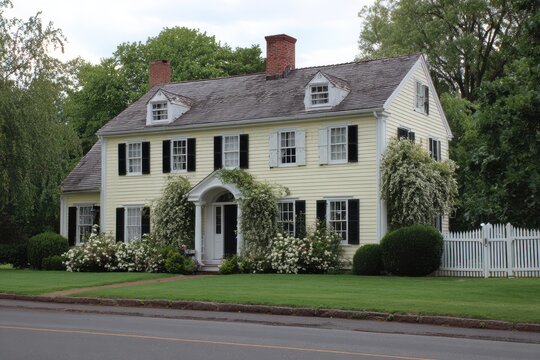 House Painting in Colonial Style. New England Fixer Upper Home Renovation