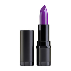Obraz premium Purple lipstick in black tube isolated on a transparent white background, clipping path