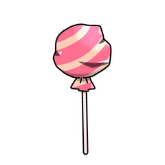 Pink lollipop with soft yellow stripes
