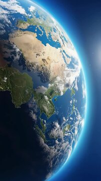 blue earth planet in space vertical
